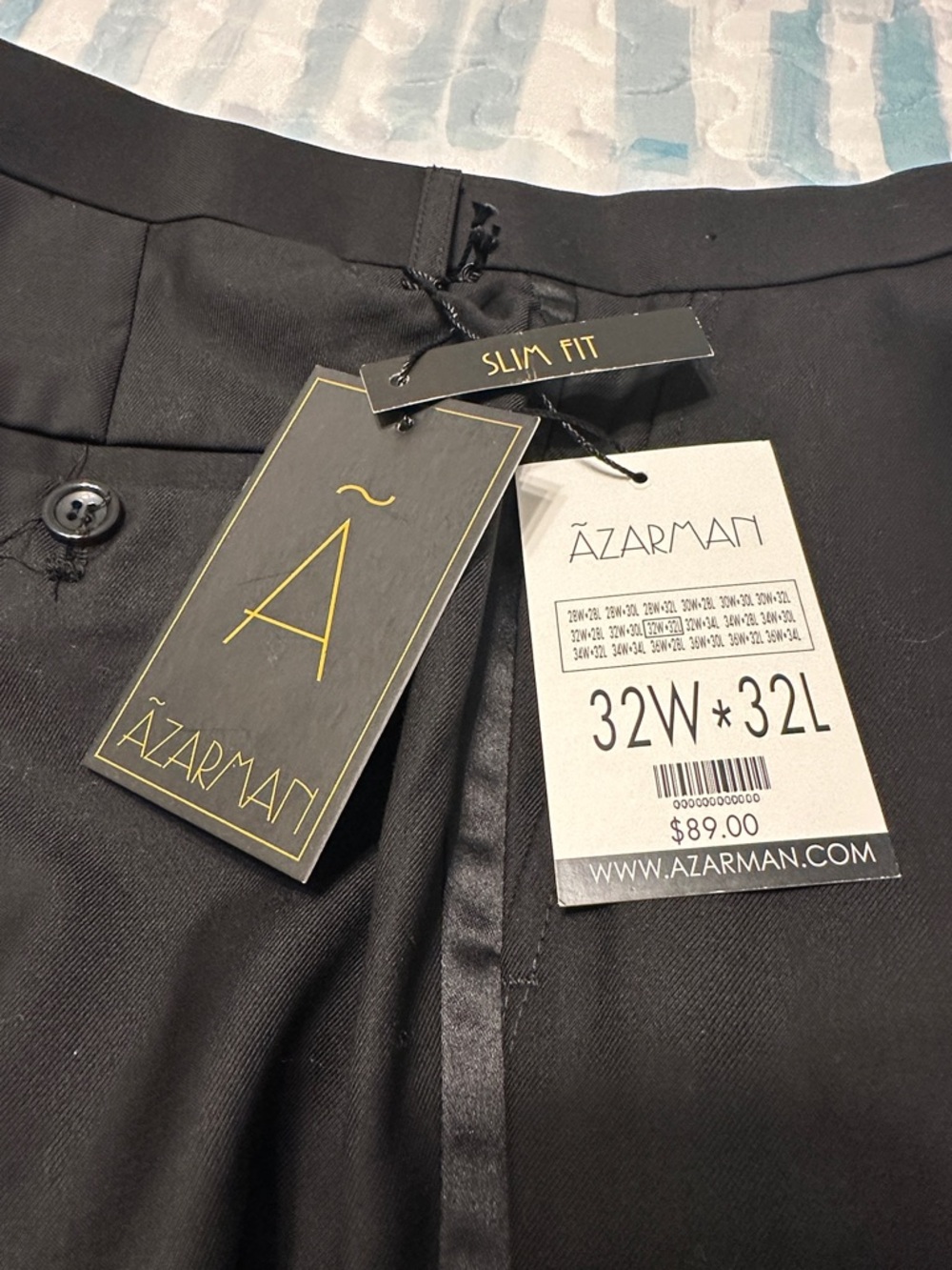 NWT Ázarman Slim Fit tuxedo Pants with Satin Stripe - 32W x 32L